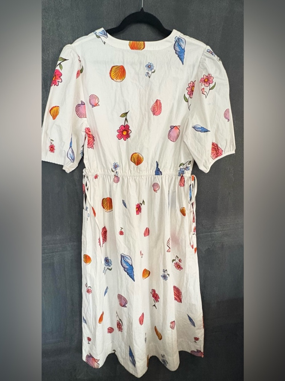 Ciao Lucia! Beatriz Dress Shell Print Cotton Midi NWT Puff Sleeve Size Large - Picture 6 of 9